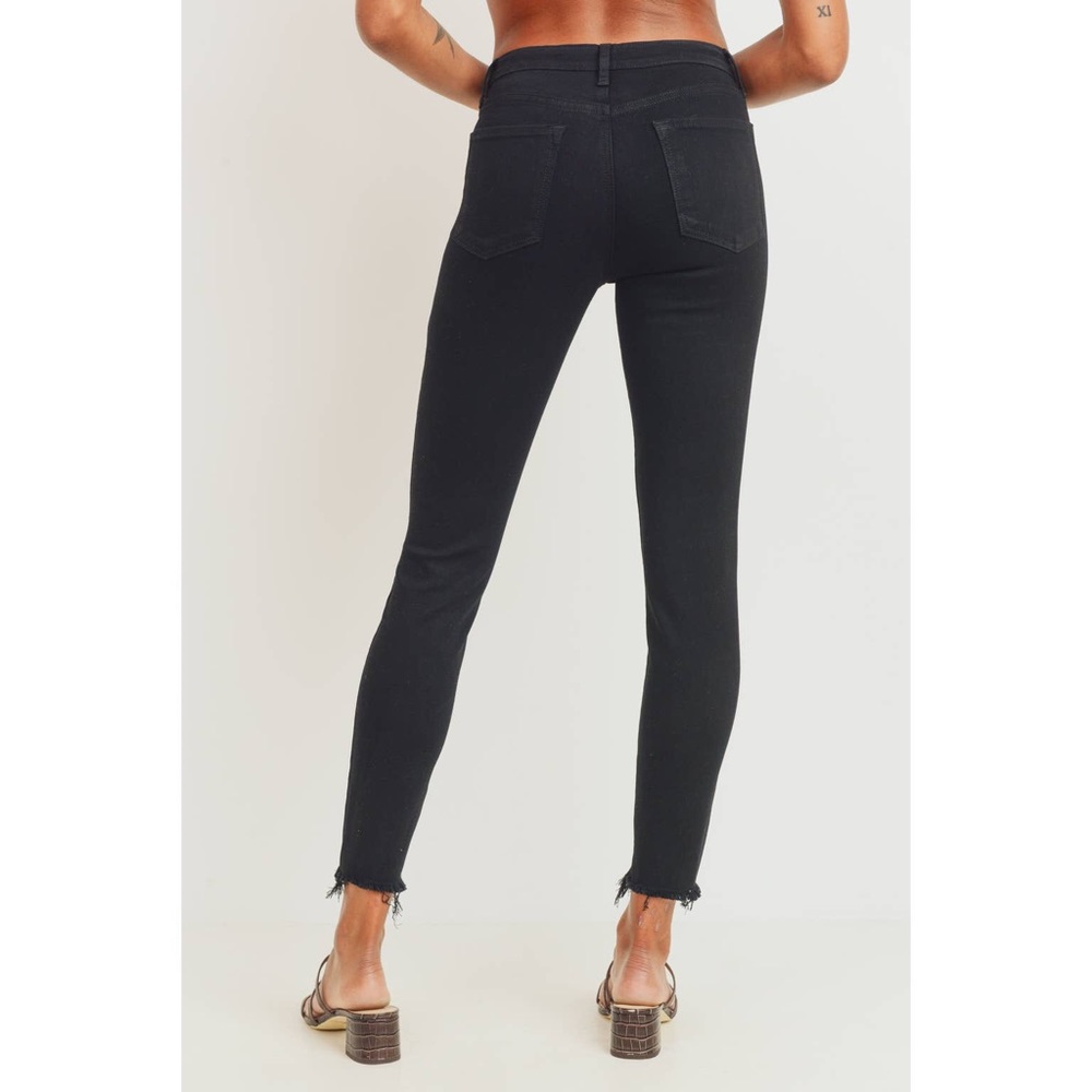 PRICE DROP Millie Black Ripped Hem Skinny Jeans - Picture 3 of 4